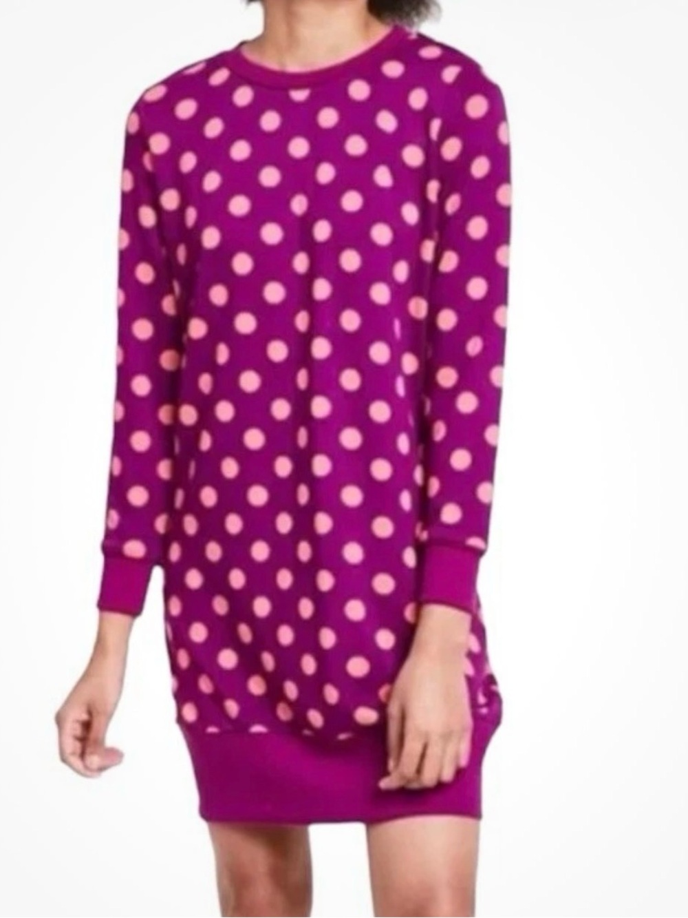 Victor Glemaud × Target Polka Dot Long Sleeve Knit Tunic Dress Purple XXS NWT